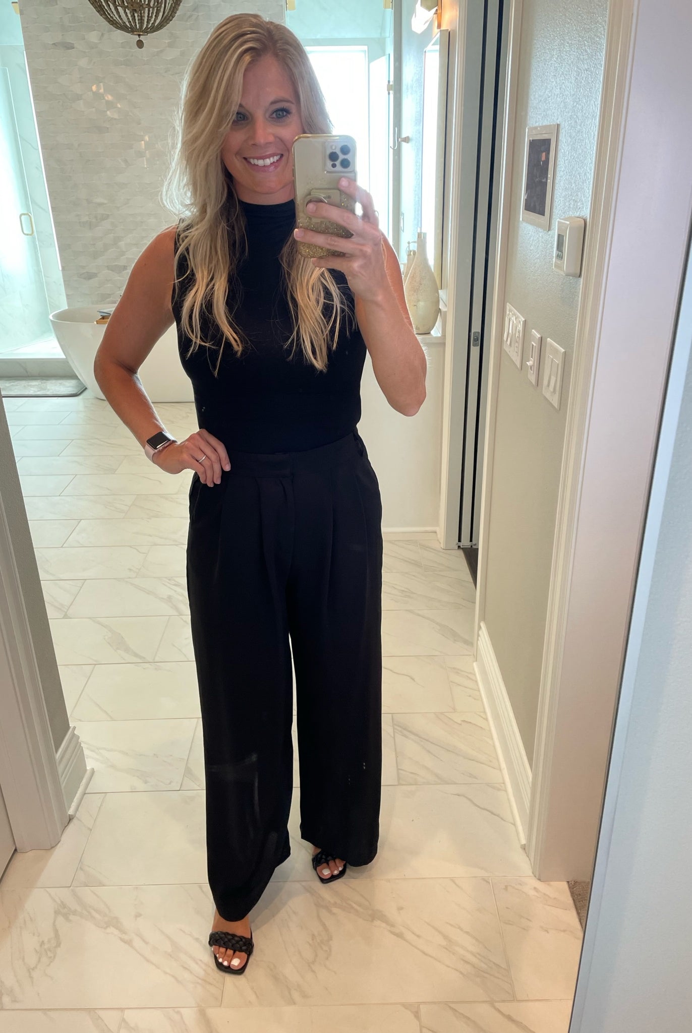 All The Same Double Lined Mockneck Bodysuit - Black-Bodysuits-Dress Forum FT7388-Anna Kaytes Boutique, Women's Fashion Boutique in Grinnell, Iowa