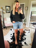 The Lela High-Rise Short With Distressed Detail - Light Denim-Shorts-Cello WV45415-Anna Kaytes Boutique, Women's Fashion Boutique in Grinnell, Iowa