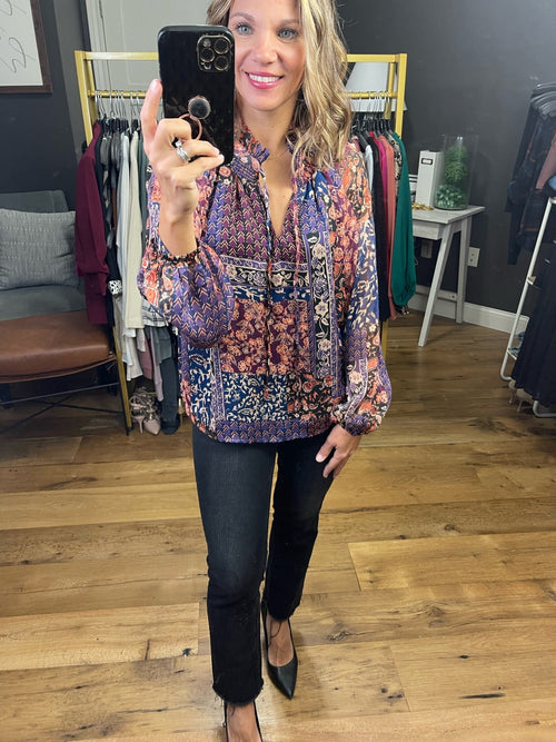 Easy To Believe Multi-Print Top - Purple Combo-Fate FT7800-Anna Kaytes Boutique, Women's Fashion Boutique in Grinnell, Iowa