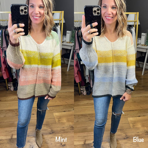 No Problem Knit Striped Sweater - Multiple Options-Be Cool 62416-Anna Kaytes Boutique, Women's Fashion Boutique in Grinnell, Iowa
