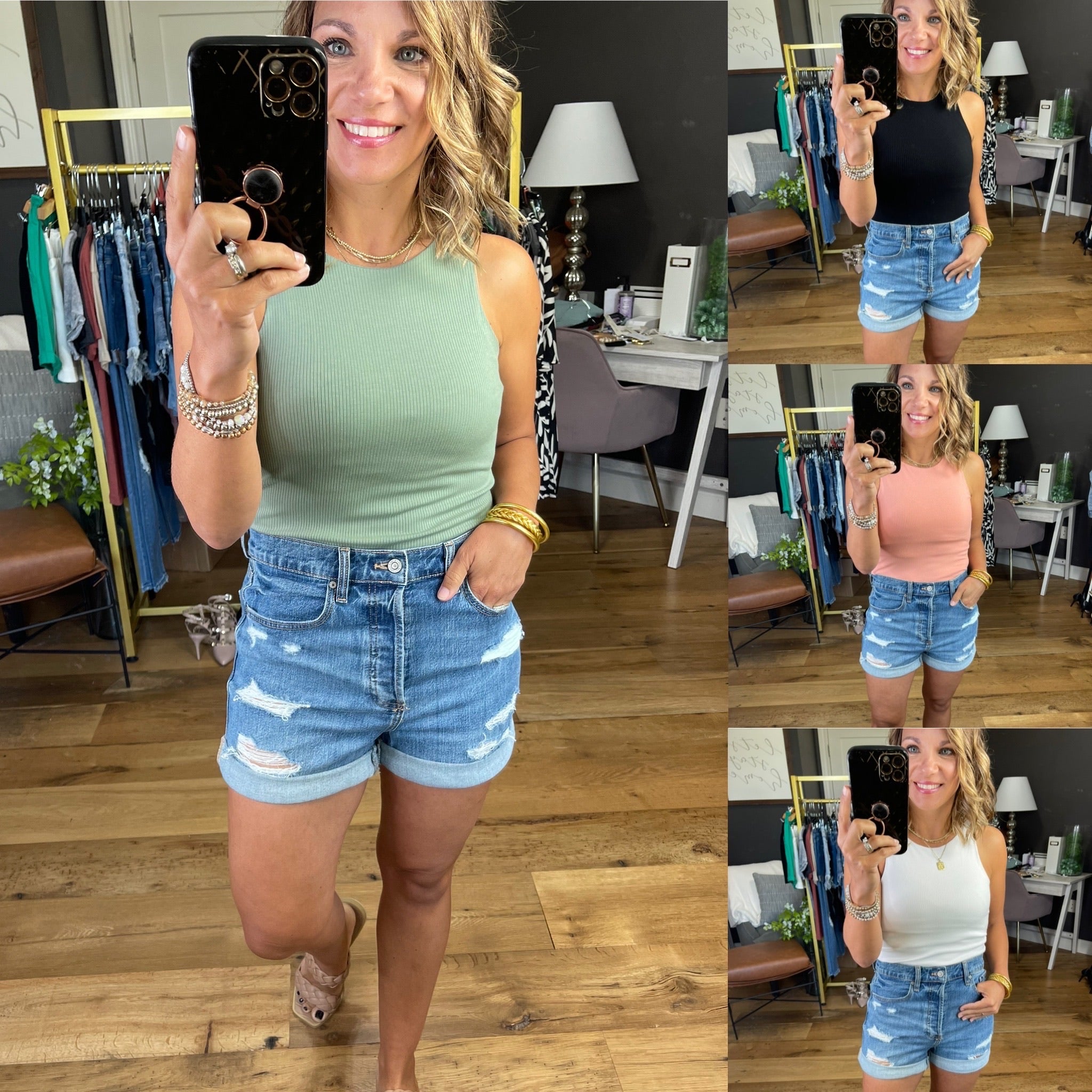 The Lindsey Ribbed Bodysuit - Multiple Options-Bodysuits-She & Sky SY1330-Anna Kaytes Boutique, Women's Fashion Boutique in Grinnell, Iowa