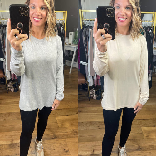 More Than You Know Longsleeve Top With Side-Slit Detail - Multiple Options-Mono B-Anna Kaytes Boutique, Women's Fashion Boutique in Grinnell, Iowa