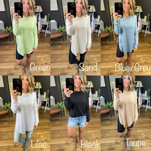 Just A Chance Scoop Hem Longsleeve Top - Multiple Options-Mono B-Anna Kaytes Boutique, Women's Fashion Boutique in Grinnell, Iowa