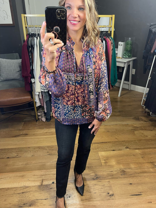 Easy To Believe Multi-Print Top - Purple Combo-Fate FT7800-Anna Kaytes Boutique, Women's Fashion Boutique in Grinnell, Iowa