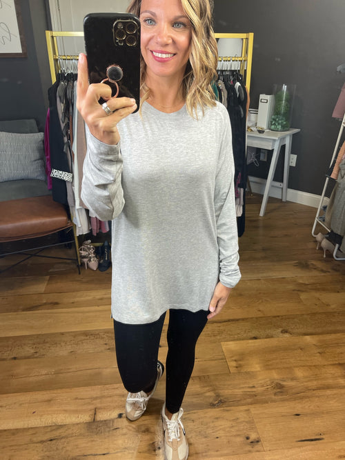 More Than You Know Longsleeve Top With Side-Slit Detail - Multiple Options-Mono B-Anna Kaytes Boutique, Women's Fashion Boutique in Grinnell, Iowa