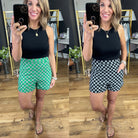 Waited For Damier High-Waisted Short - Multiple Options-Shorts-Glam GP4045-Anna Kaytes Boutique, Women's Fashion Boutique in Grinnell, Iowa