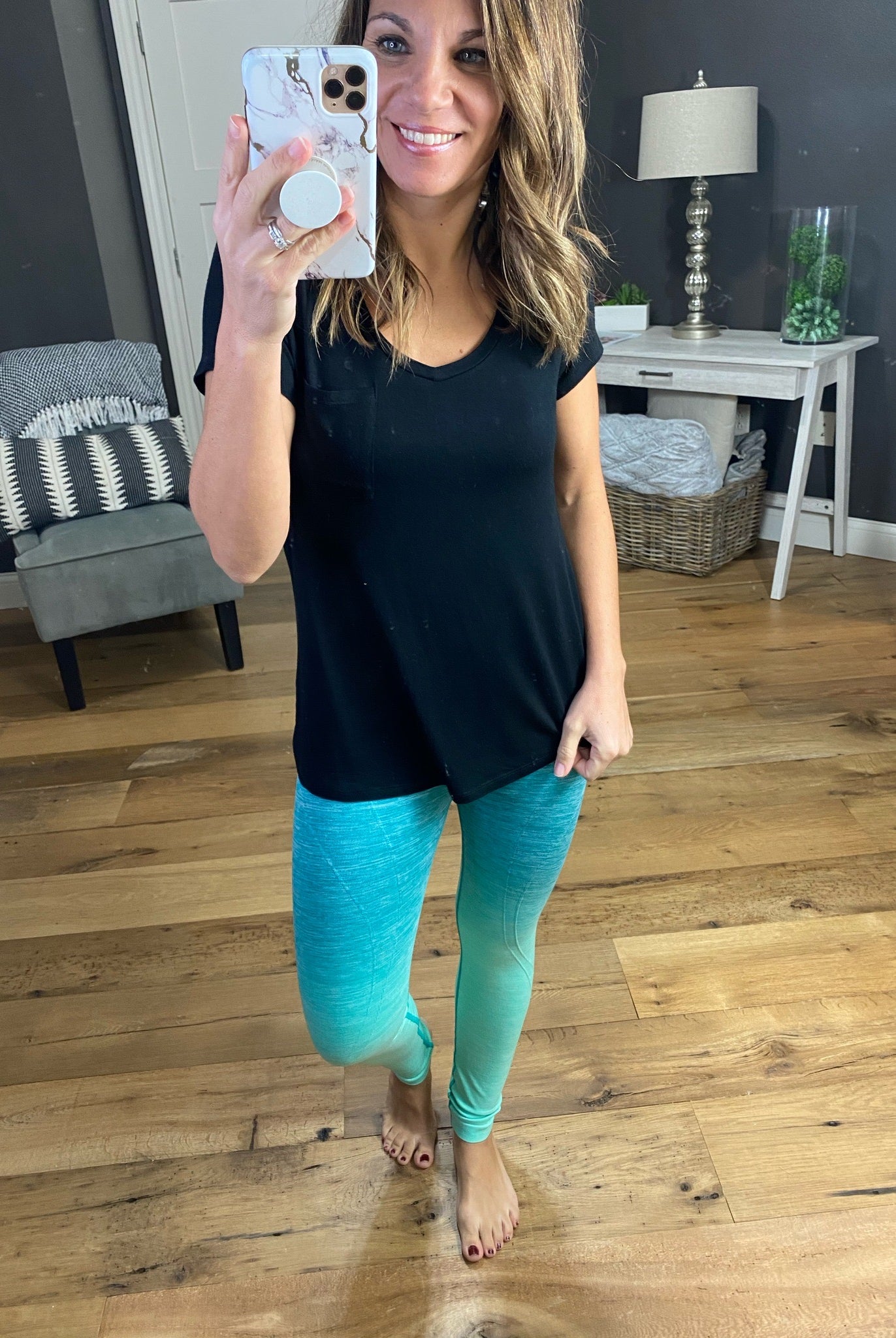 By The Bae Ombre Dip Dye High Waisted Legging with Contrast Stitching- Multiple Options-Leggings-Yelete ACT827001-Anna Kaytes Boutique, Women's Fashion Boutique in Grinnell, Iowa