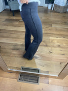 More Than Once Ribbed Flare Pant with Exposed Side Seam-Multiple Options-Pants-La Miel JAP4174-Anna Kaytes Boutique, Women's Fashion Boutique in Grinnell, Iowa