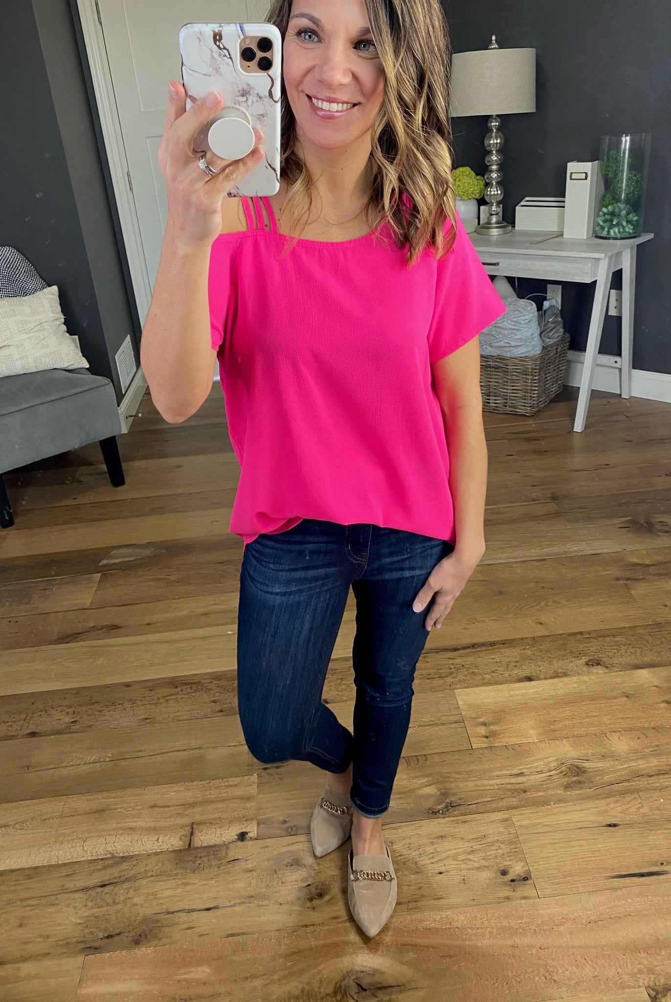 Since Then Top with Caged Cold Shoulder - Multiple Options-Short Sleeves-staccato 18296-Anna Kaytes Boutique, Women's Fashion Boutique in Grinnell, Iowa