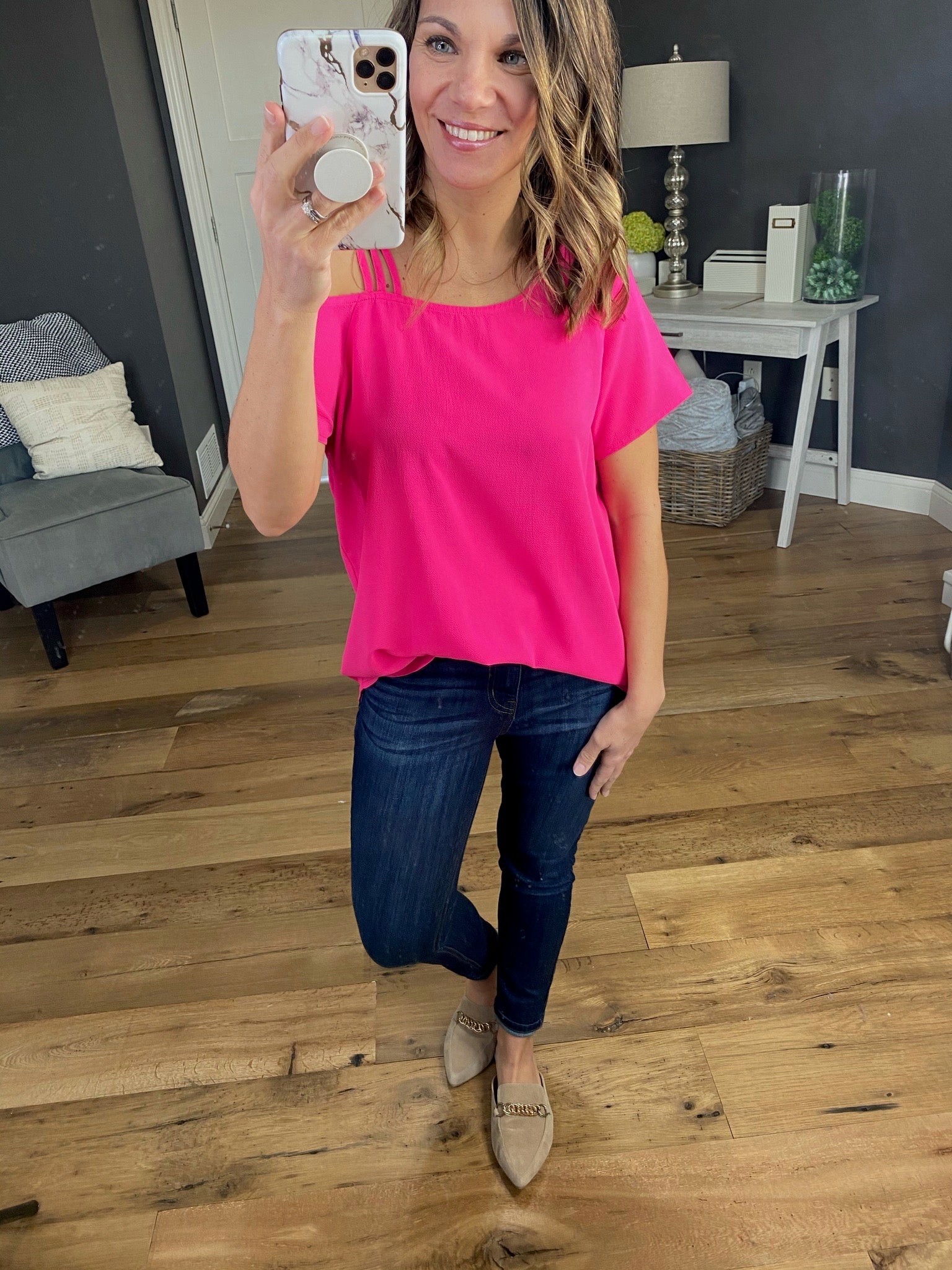 Since Then Top with Caged Cold Shoulder - Multiple Options-Short Sleeves-staccato 18296-Anna Kaytes Boutique, Women's Fashion Boutique in Grinnell, Iowa
