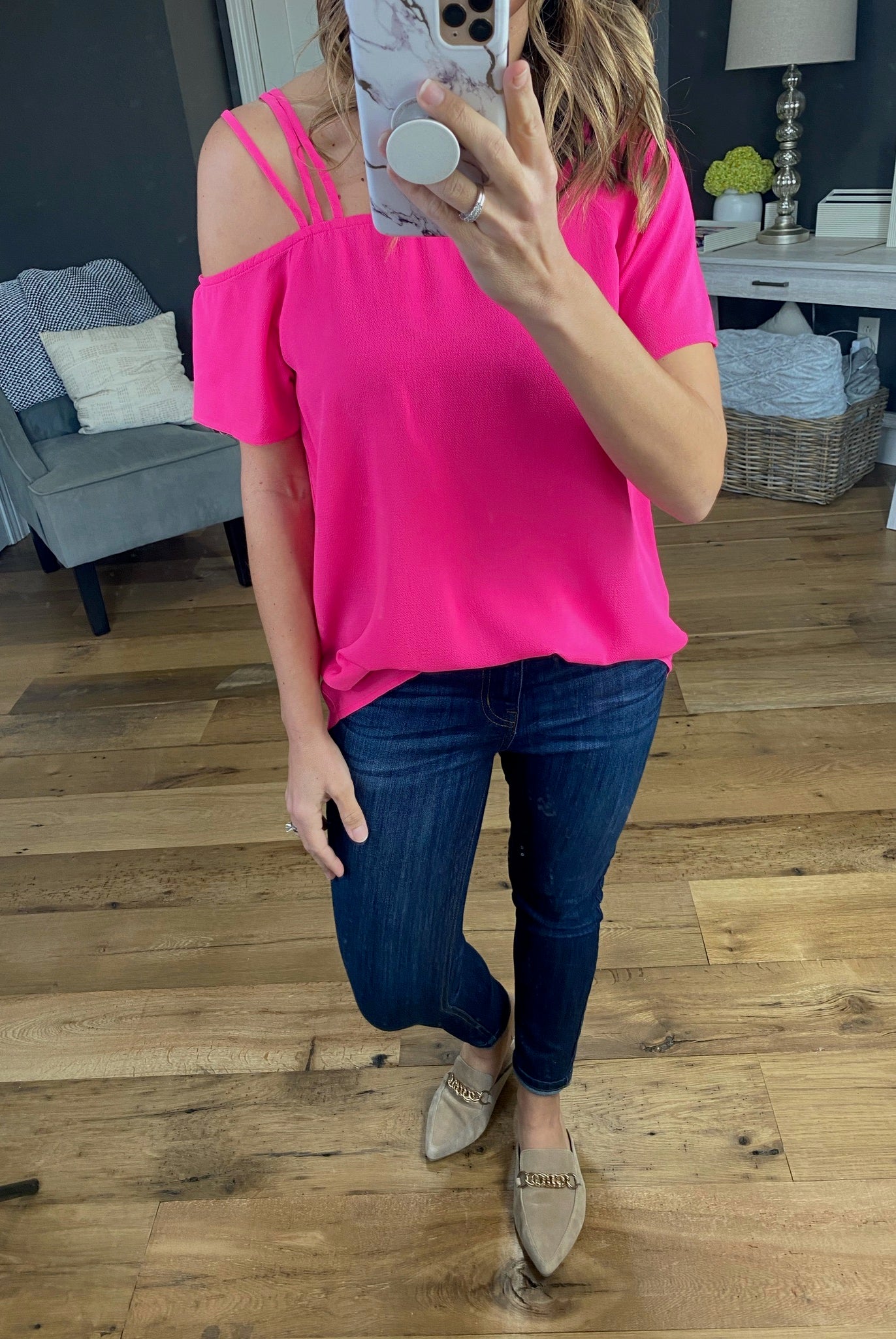 Since Then Top with Caged Cold Shoulder - Multiple Options-Short Sleeves-staccato 18296-Anna Kaytes Boutique, Women's Fashion Boutique in Grinnell, Iowa