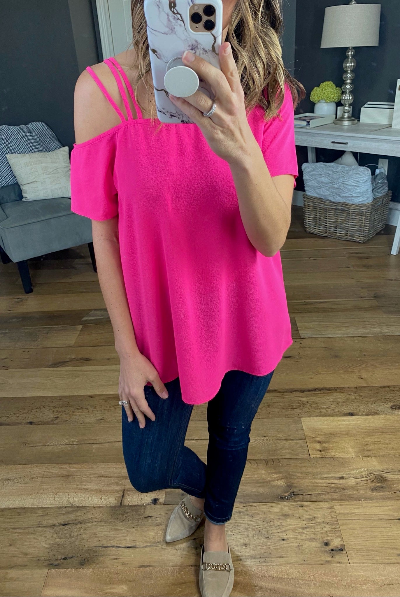 Since Then Top with Caged Cold Shoulder - Multiple Options-Short Sleeves-staccato 18296-Anna Kaytes Boutique, Women's Fashion Boutique in Grinnell, Iowa