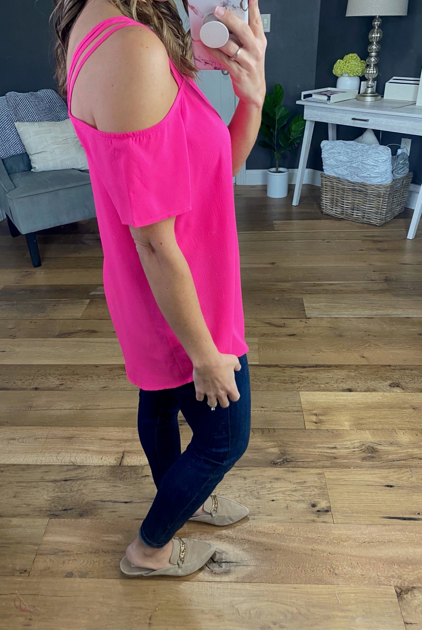Since Then Top with Caged Cold Shoulder - Multiple Options-Short Sleeves-staccato 18296-Anna Kaytes Boutique, Women's Fashion Boutique in Grinnell, Iowa