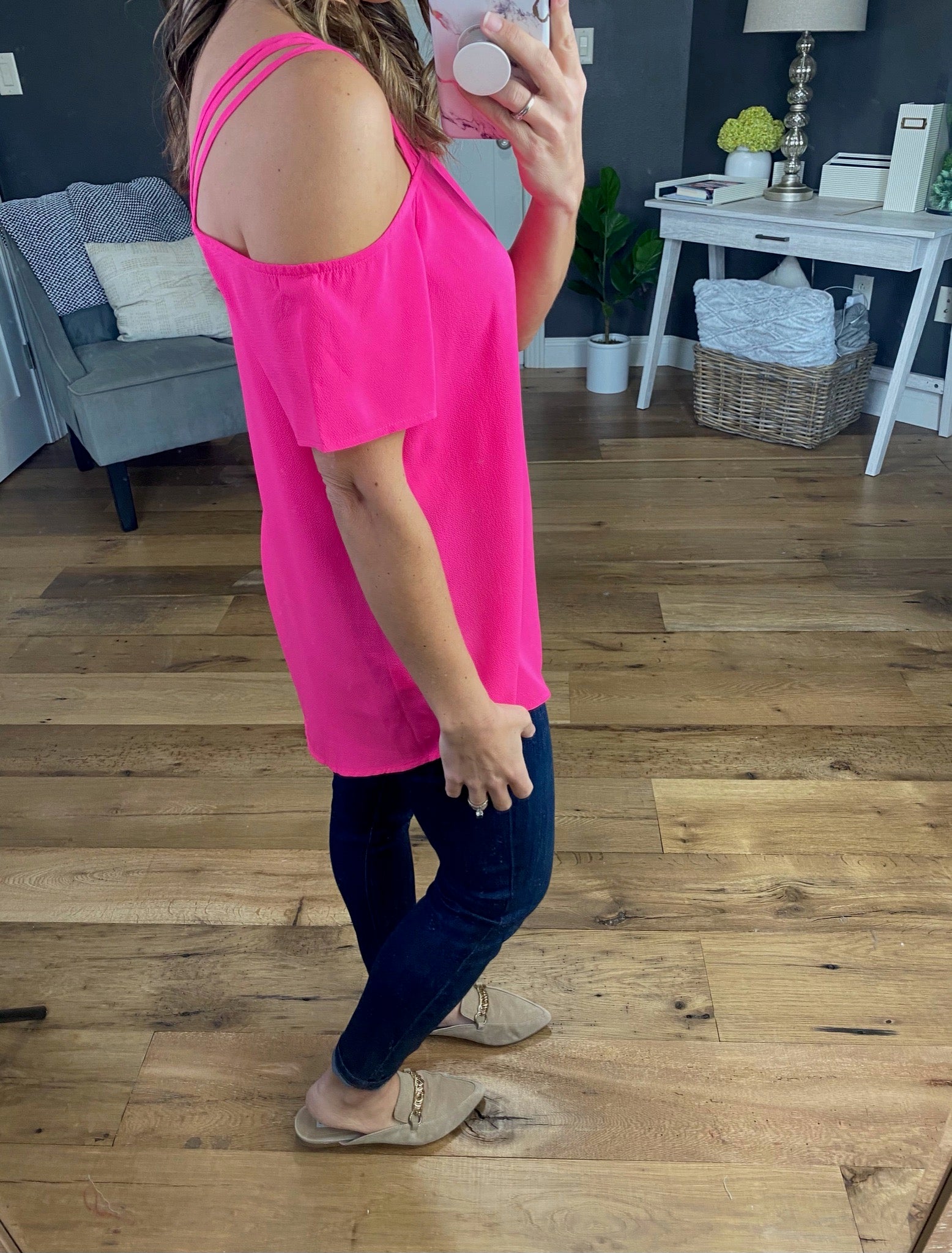 Since Then Top with Caged Cold Shoulder - Multiple Options-Short Sleeves-staccato 18296-Anna Kaytes Boutique, Women's Fashion Boutique in Grinnell, Iowa
