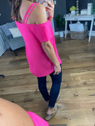 Since Then Top with Caged Cold Shoulder - Multiple Options-Short Sleeves-staccato 18296-Anna Kaytes Boutique, Women's Fashion Boutique in Grinnell, Iowa