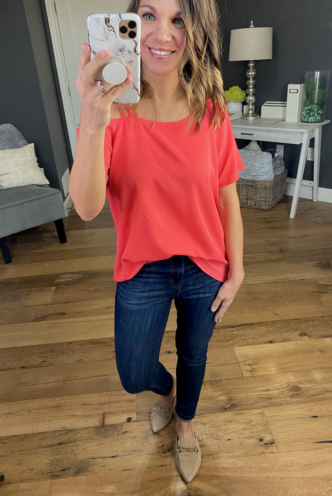 Since Then Top with Caged Cold Shoulder - Multiple Options-Short Sleeves-staccato 18296-Anna Kaytes Boutique, Women's Fashion Boutique in Grinnell, Iowa