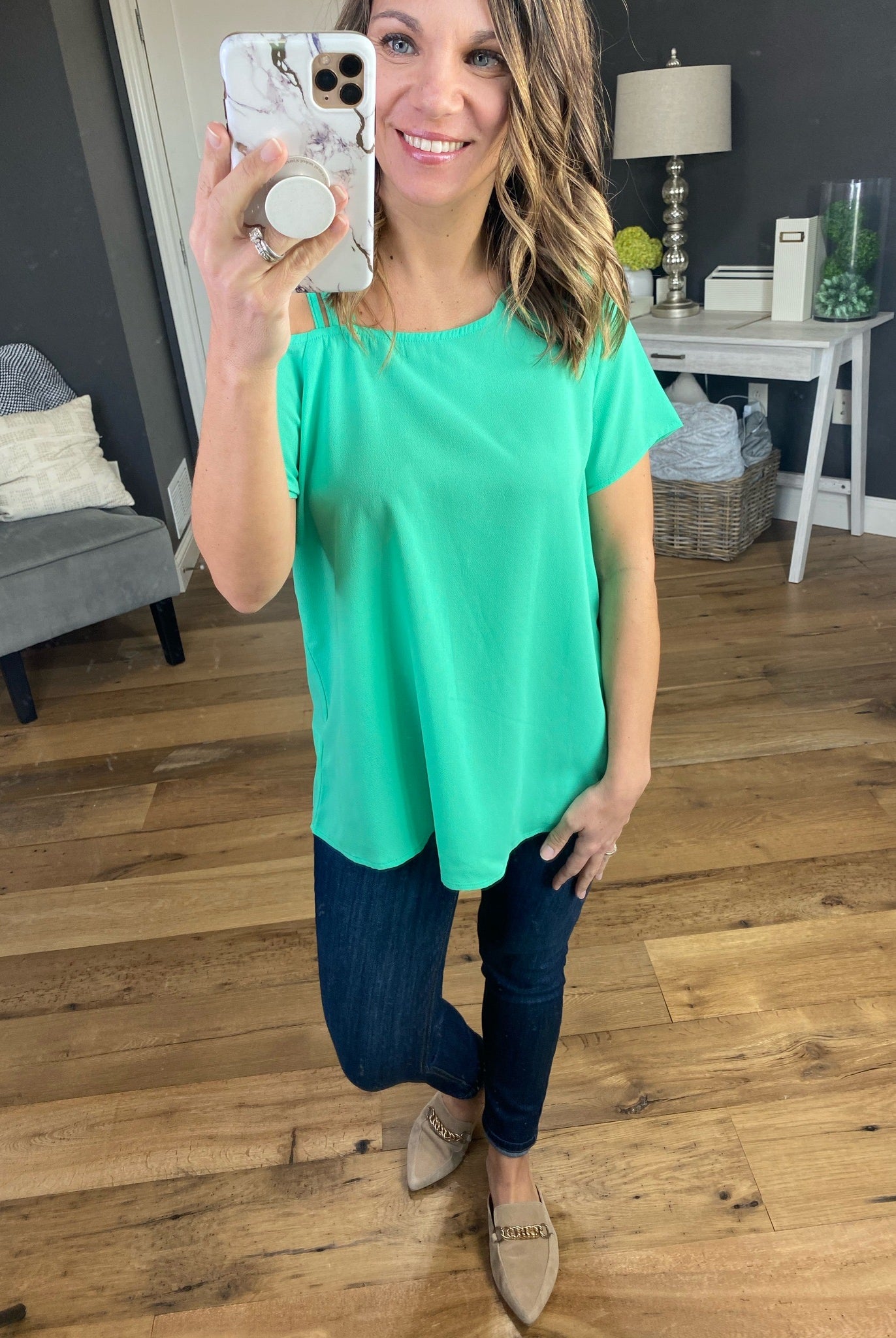 Since Then Top with Caged Cold Shoulder - Multiple Options-Short Sleeves-staccato 18296-Anna Kaytes Boutique, Women's Fashion Boutique in Grinnell, Iowa
