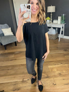 Since Then Top with Caged Cold Shoulder - Multiple Options-Short Sleeves-staccato 18296-Anna Kaytes Boutique, Women's Fashion Boutique in Grinnell, Iowa