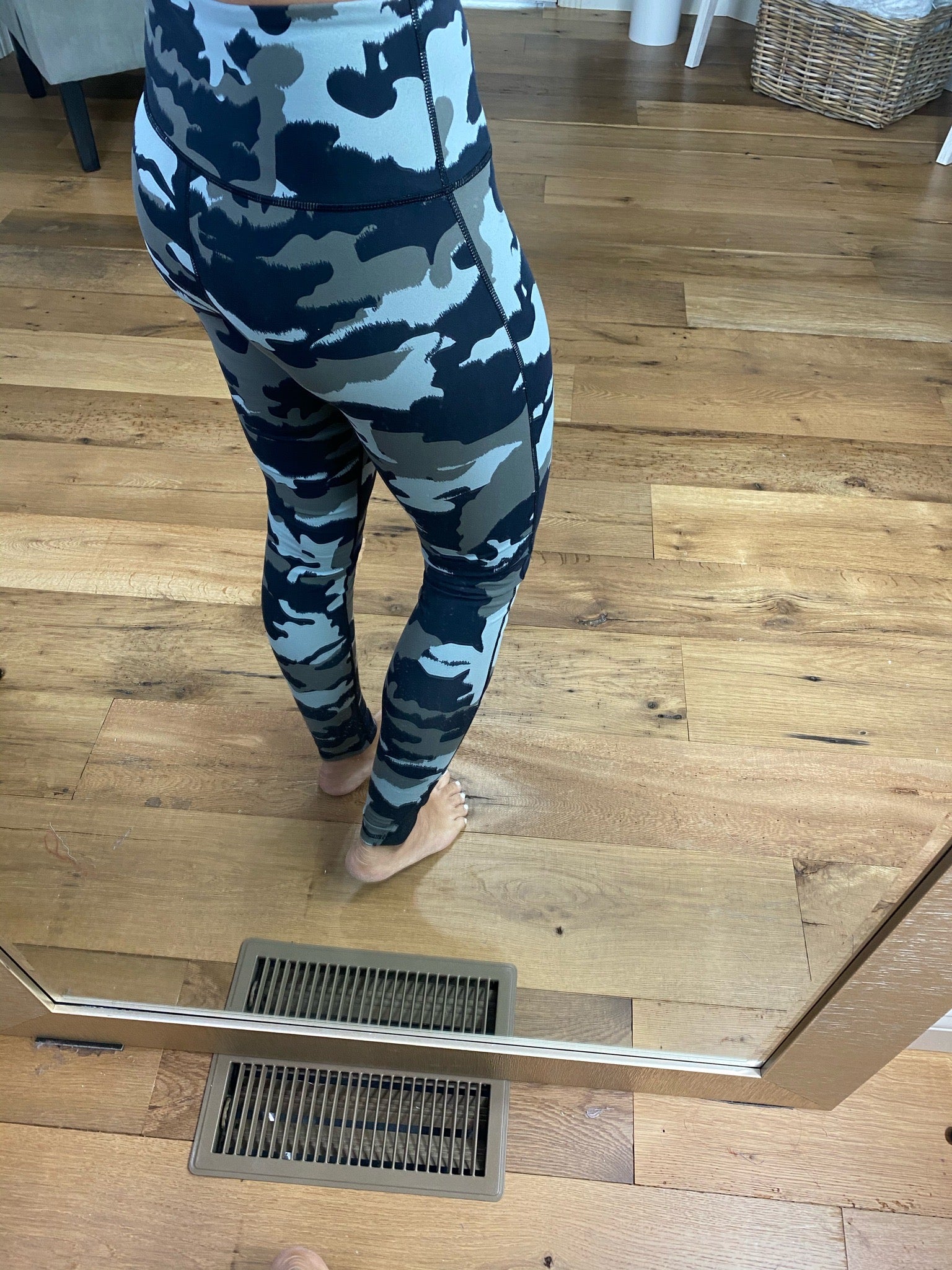 Get On The Road Grey Camo High Waisted Leggings with Mesh Ankle Detail-Leggings-Mono B-Anna Kaytes Boutique, Women's Fashion Boutique in Grinnell, Iowa