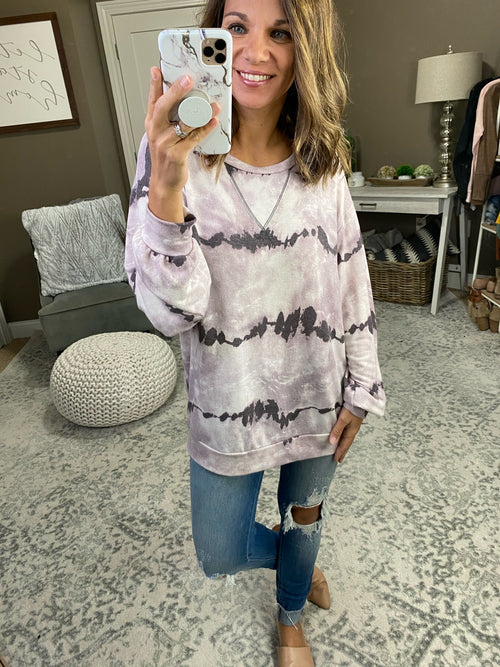 Perfect Timing Tie Dye Crew - Multiple Options-Long Sleeves-bibi bt1875-04-Anna Kaytes Boutique, Women's Fashion Boutique in Grinnell, Iowa