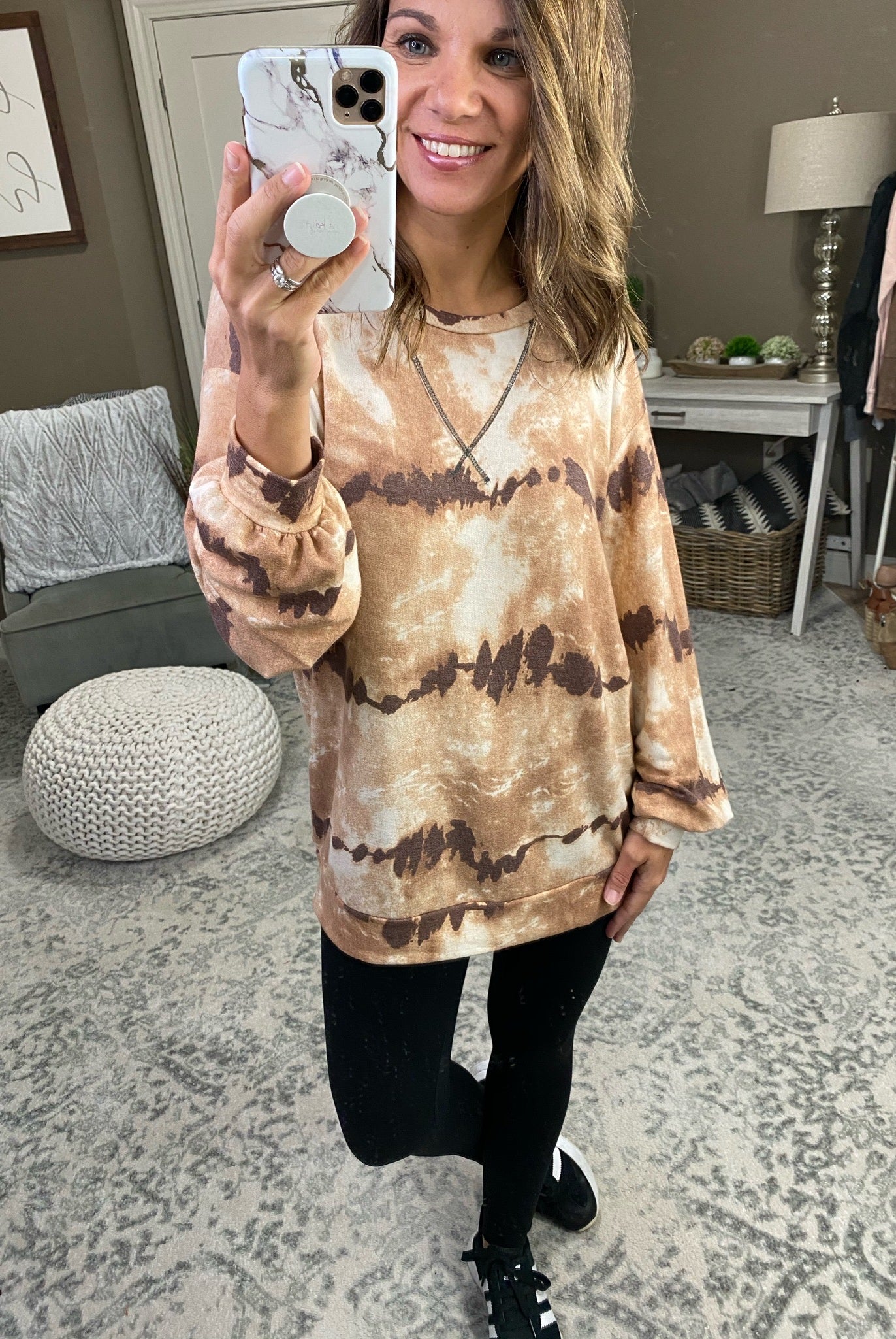 Perfect Timing Tie Dye Crew - Multiple Options-Long Sleeves-bibi bt1875-04-Anna Kaytes Boutique, Women's Fashion Boutique in Grinnell, Iowa