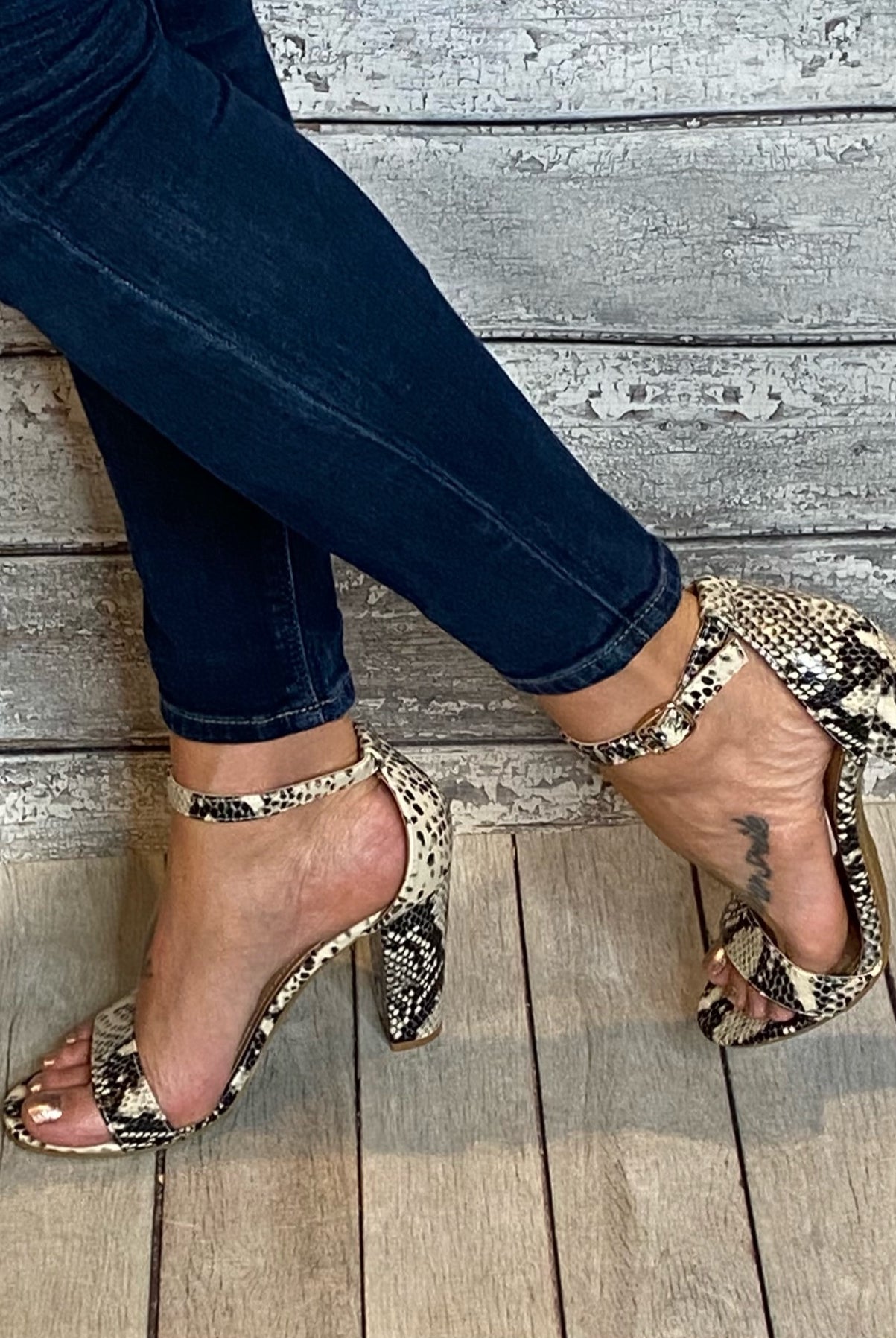 Snake Alley Snakeprint Two Strap Heel-Heels-bamboo Rampage-04S-Anna Kaytes Boutique, Women's Fashion Boutique in Grinnell, Iowa