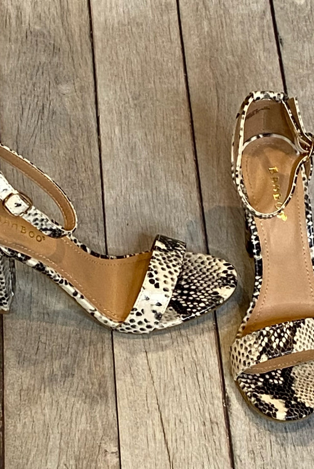 Snake Alley Snakeprint Two Strap Heel-Heels-bamboo Rampage-04S-Anna Kaytes Boutique, Women's Fashion Boutique in Grinnell, Iowa