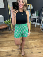 Waited For Damier High-Waisted Short - Multiple Options-Shorts-Glam GP4045-Anna Kaytes Boutique, Women's Fashion Boutique in Grinnell, Iowa