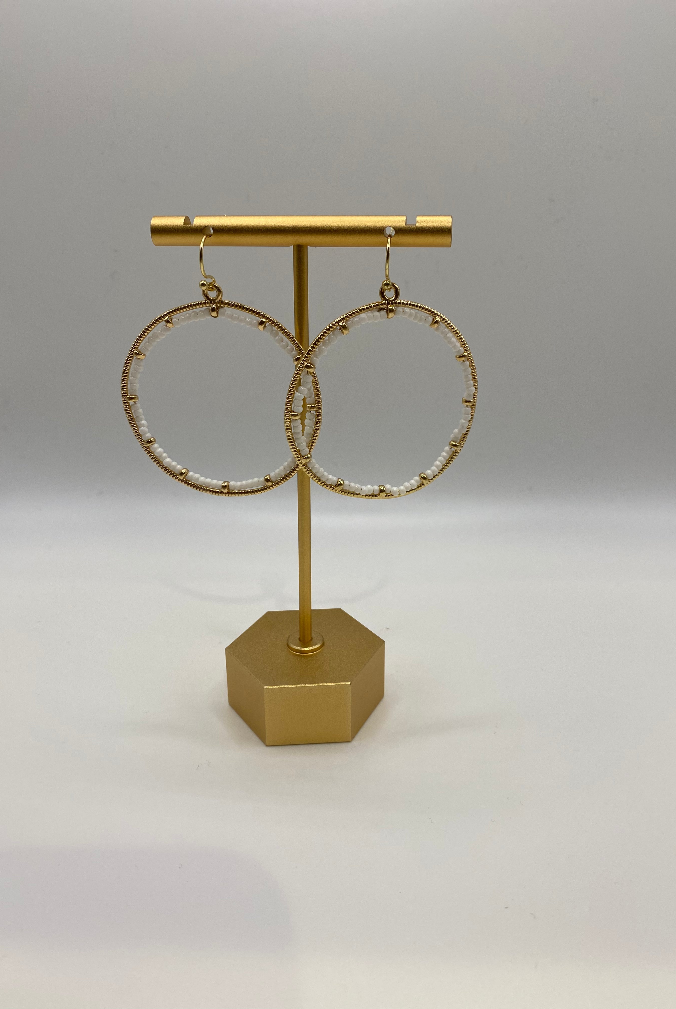 Remi Beaded Hoops- Multiple Options-Earrings-Meghan Browne-Anna Kaytes Boutique, Women's Fashion Boutique in Grinnell, Iowa