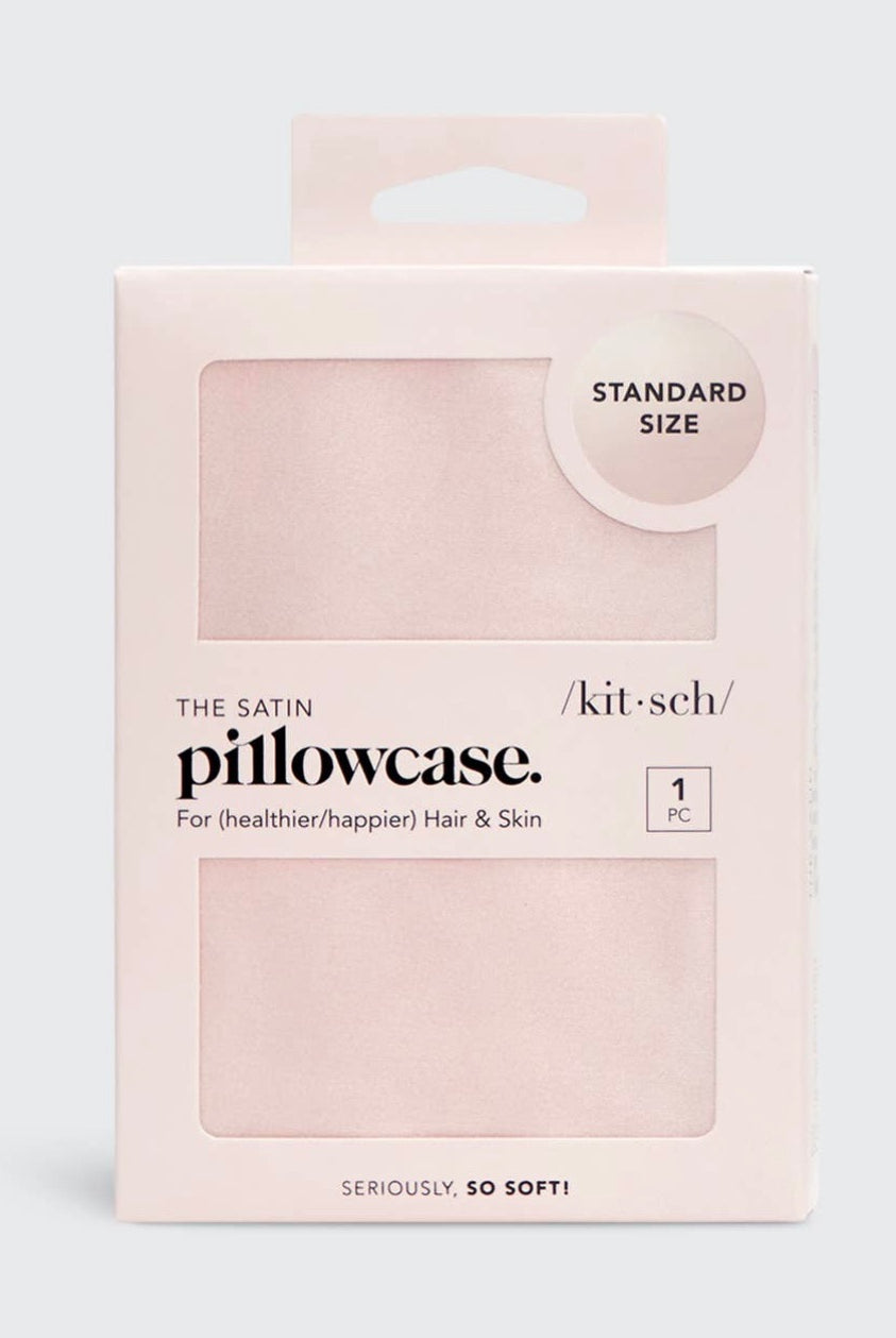 Kitsch Blush Satin Pillowcase- Standard-Pillowcases-Kitsch-Anna Kaytes Boutique, Women's Fashion Boutique in Grinnell, Iowa