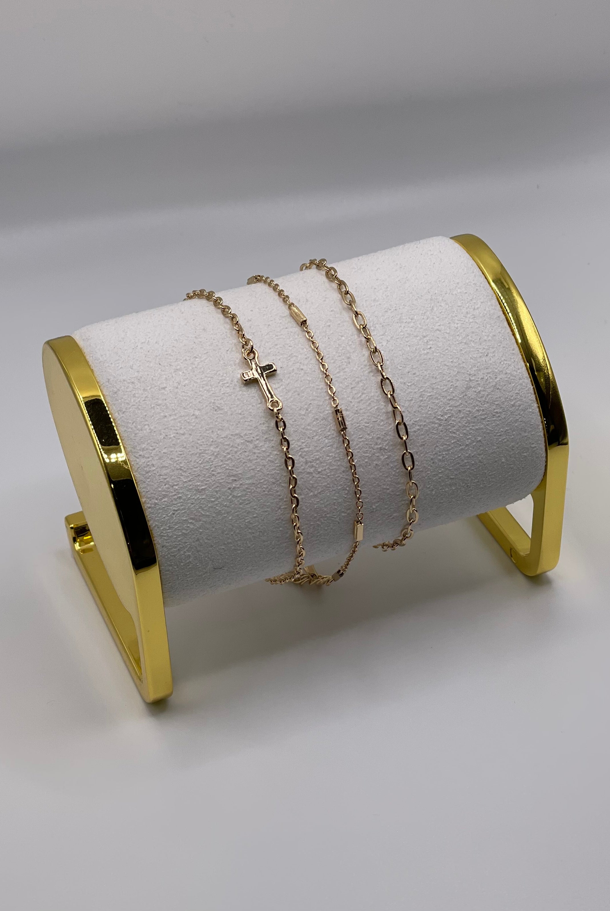 We Have Faith In You Anklet Set-Bracelets-Joia- KCB-53593X-Anna Kaytes Boutique, Women's Fashion Boutique in Grinnell, Iowa