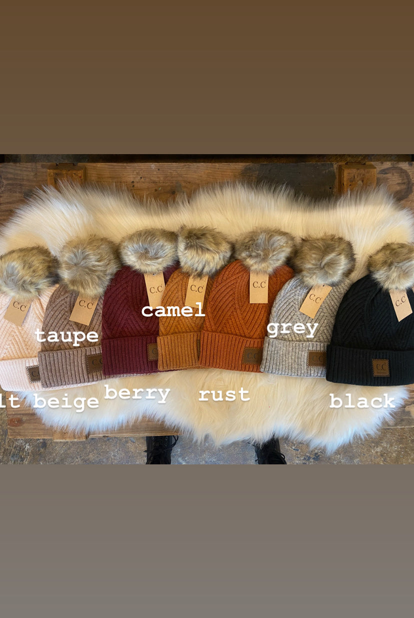 What A Girl Wants Pom Beanie-Beanies-joia hat 2060-Anna Kaytes Boutique, Women's Fashion Boutique in Grinnell, Iowa