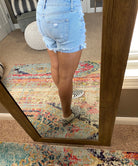 It's A Heat Wave Distressed Shorts - Light Wash-Shorts-Just USA JH104-Anna Kaytes Boutique, Women's Fashion Boutique in Grinnell, Iowa