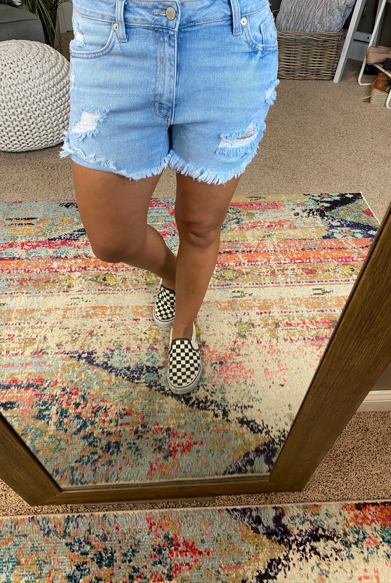 It's A Heat Wave Distressed Shorts - Light Wash-Shorts-Just USA JH104-Anna Kaytes Boutique, Women's Fashion Boutique in Grinnell, Iowa