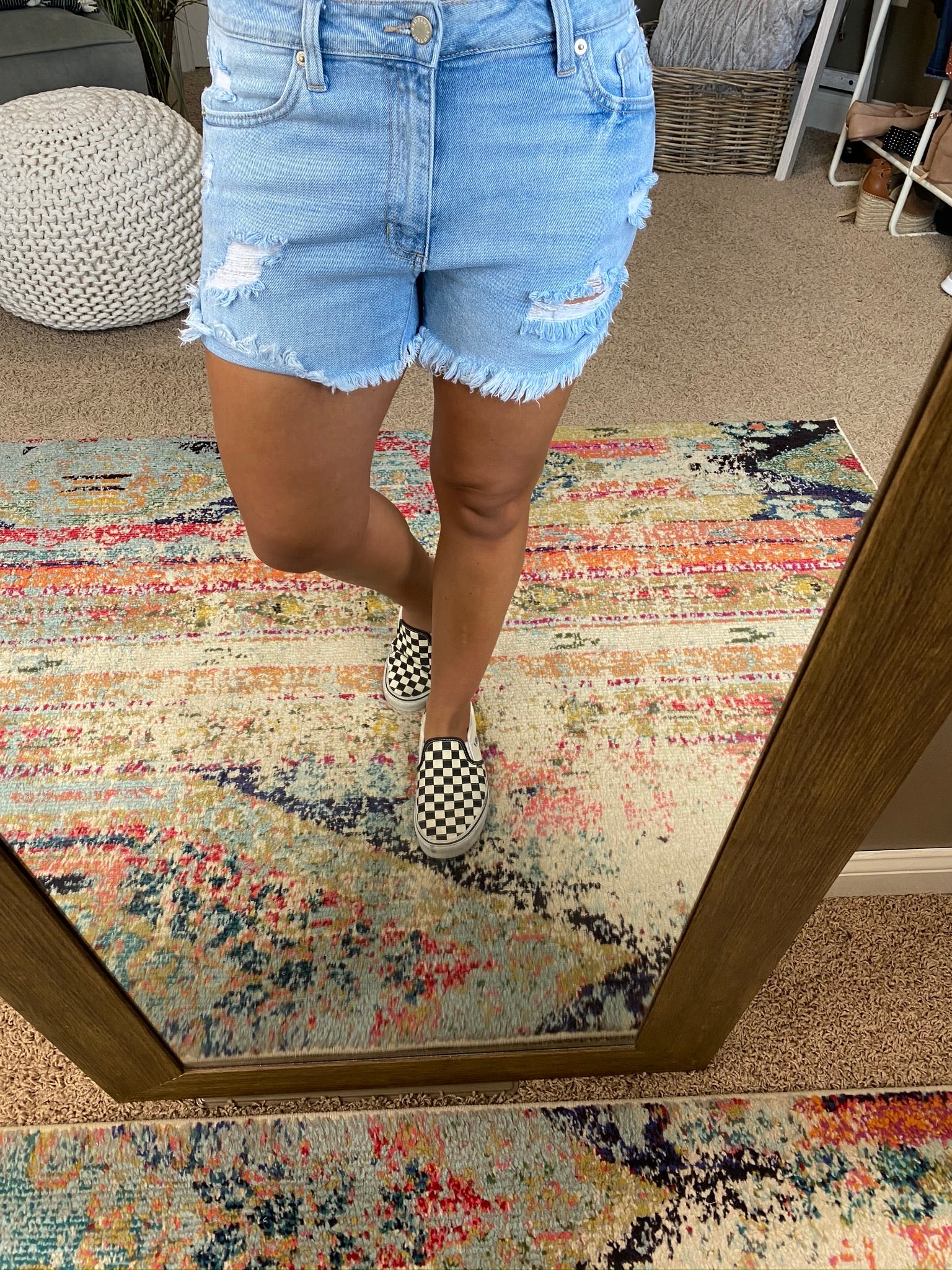 It's A Heat Wave Distressed Shorts - Light Wash-Shorts-Just USA JH104-Anna Kaytes Boutique, Women's Fashion Boutique in Grinnell, Iowa