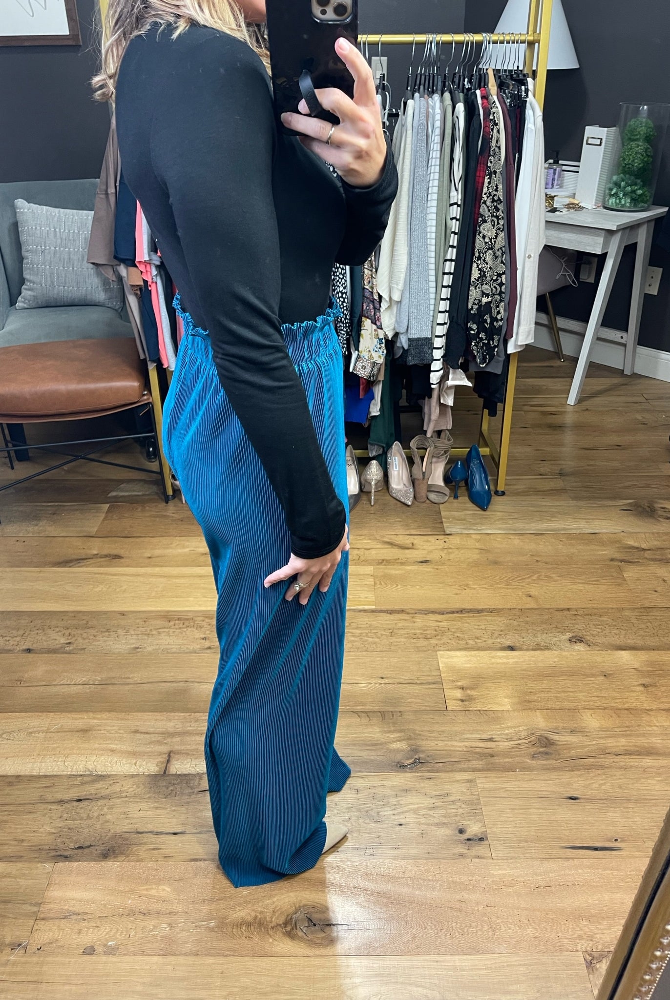 Modern Day Corded Pant - Teal-Pants-Fate FP7483-Anna Kaytes Boutique, Women's Fashion Boutique in Grinnell, Iowa