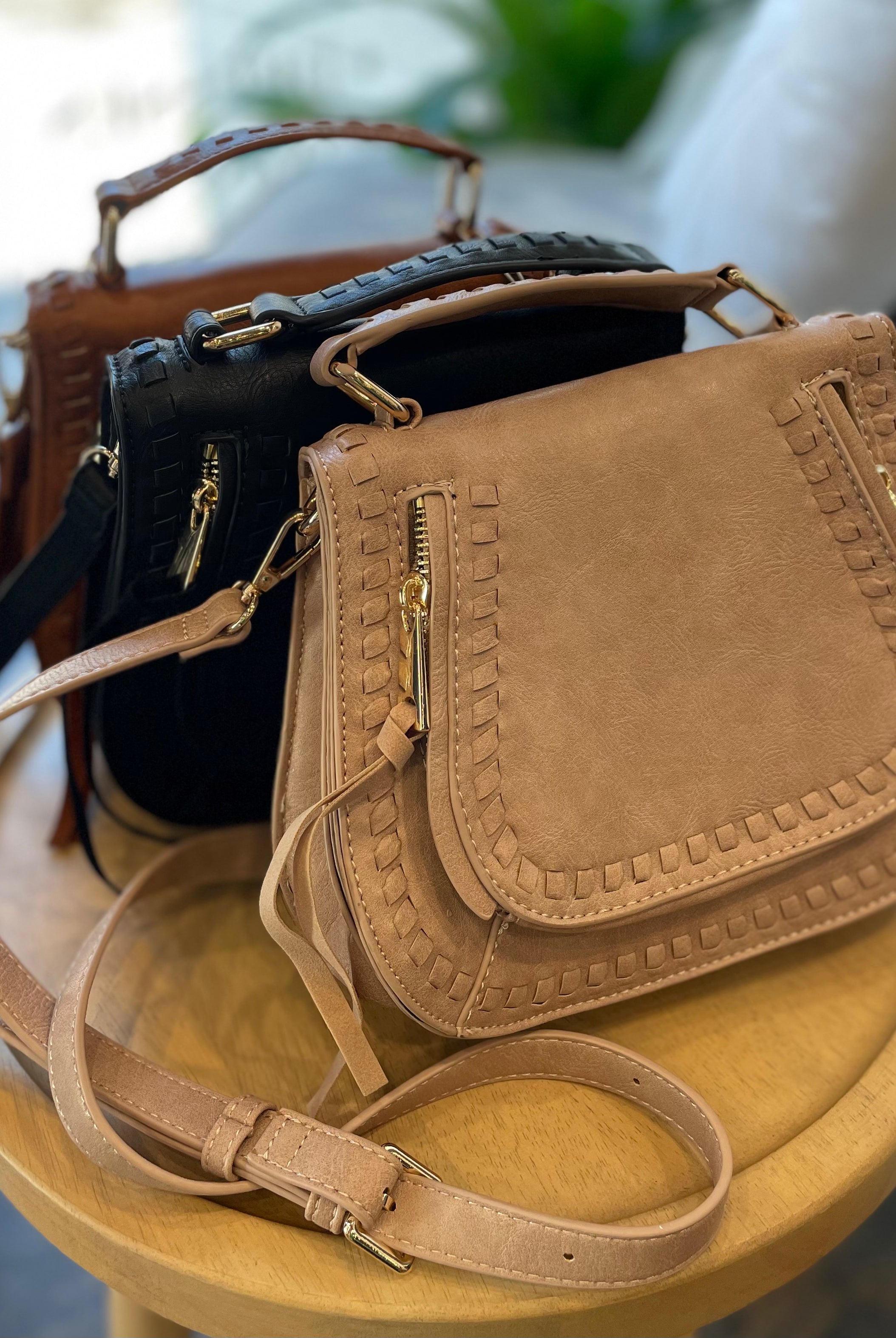 Khloe Faux Leather Crossbody-Handbags-Anna Kaytes Boutique-Anna Kaytes Boutique, Women's Fashion Boutique in Grinnell, Iowa