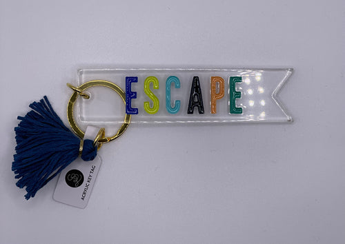 Acrylic Key Tag- Escape-Creative Brands- J2102-Anna Kaytes Boutique, Women's Fashion Boutique in Grinnell, Iowa
