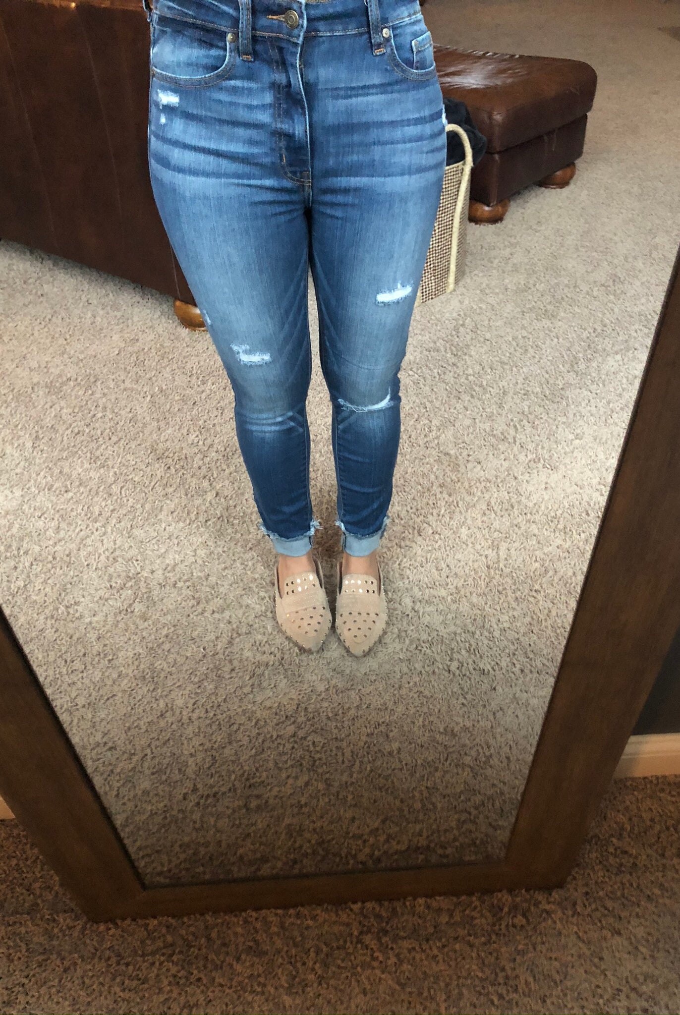 Be Like Bella Medium Wash High Rise Skinny Jean w/ Raw Edges-Jeans-Eunina-Anna Kaytes Boutique, Women's Fashion Boutique in Grinnell, Iowa