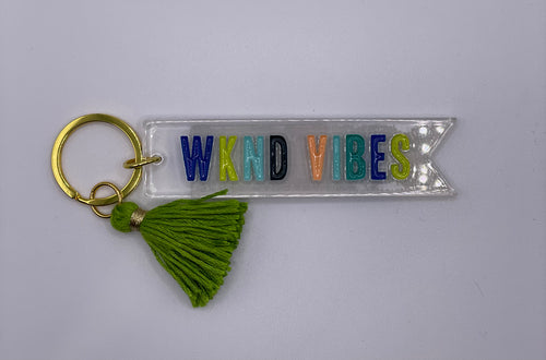 Acrylic Key Tag- WKND Vibes-Creative Brands- J2103-Anna Kaytes Boutique, Women's Fashion Boutique in Grinnell, Iowa