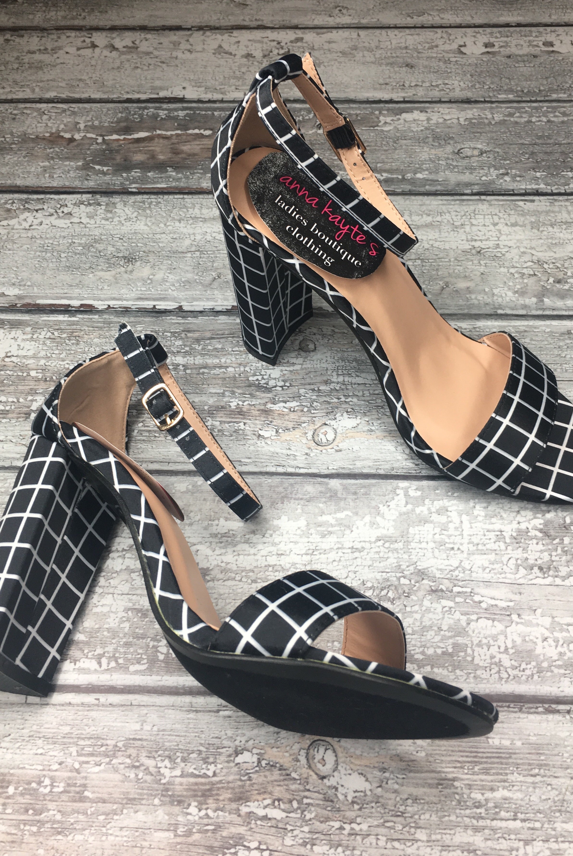 Sparks Fly Checked Heel-Heels-Anna Kaytes Boutique-Anna Kaytes Boutique, Women's Fashion Boutique in Grinnell, Iowa