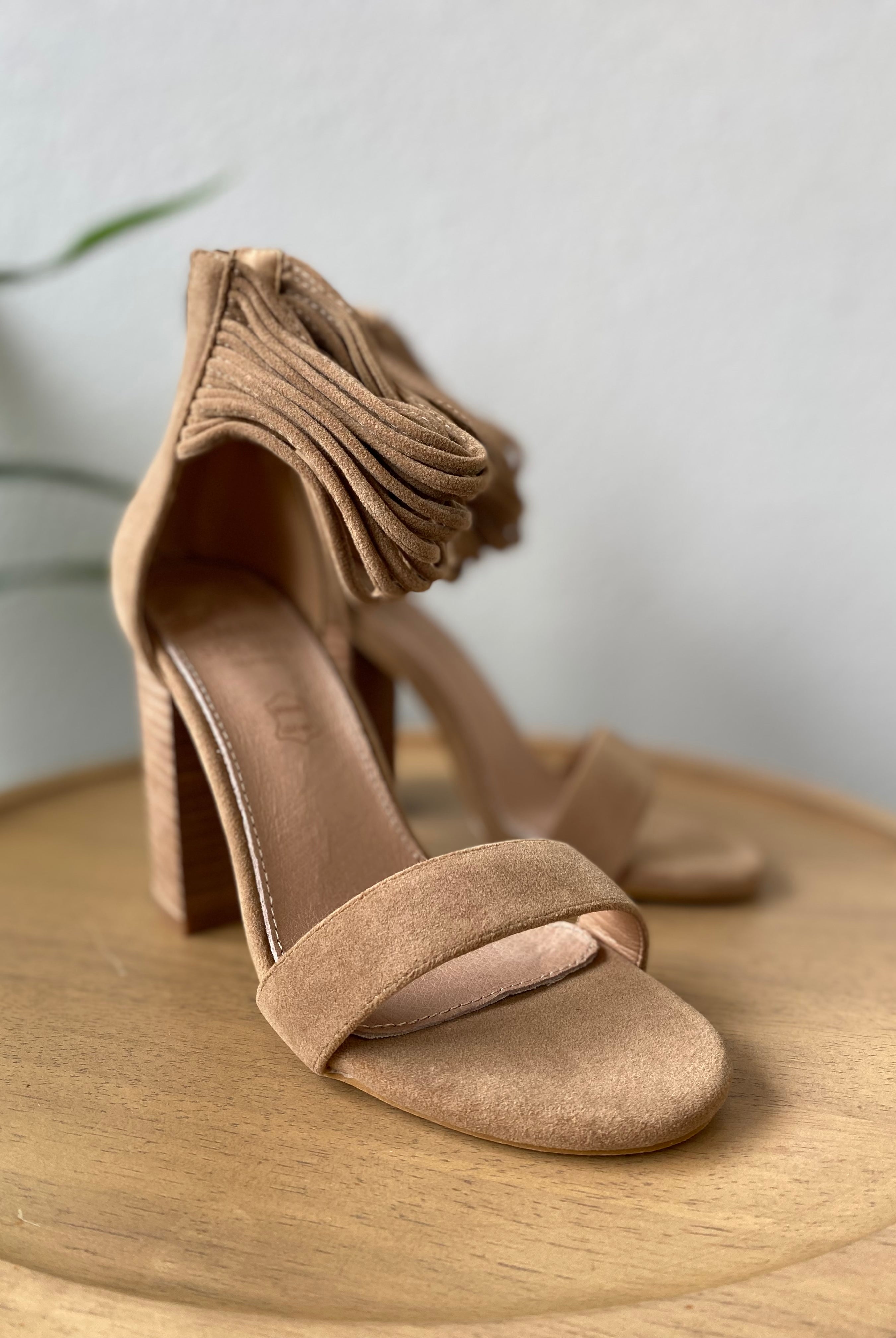 Blair Strappy Heeled Sandal- Khaki-Heels-Oasis Society-Anna Kaytes Boutique, Women's Fashion Boutique in Grinnell, Iowa