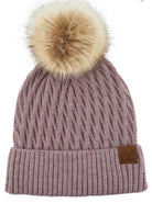 Honey Comb Pom Beanie- Multiple Options-Beanies-Hana- 2079-Anna Kaytes Boutique, Women's Fashion Boutique in Grinnell, Iowa