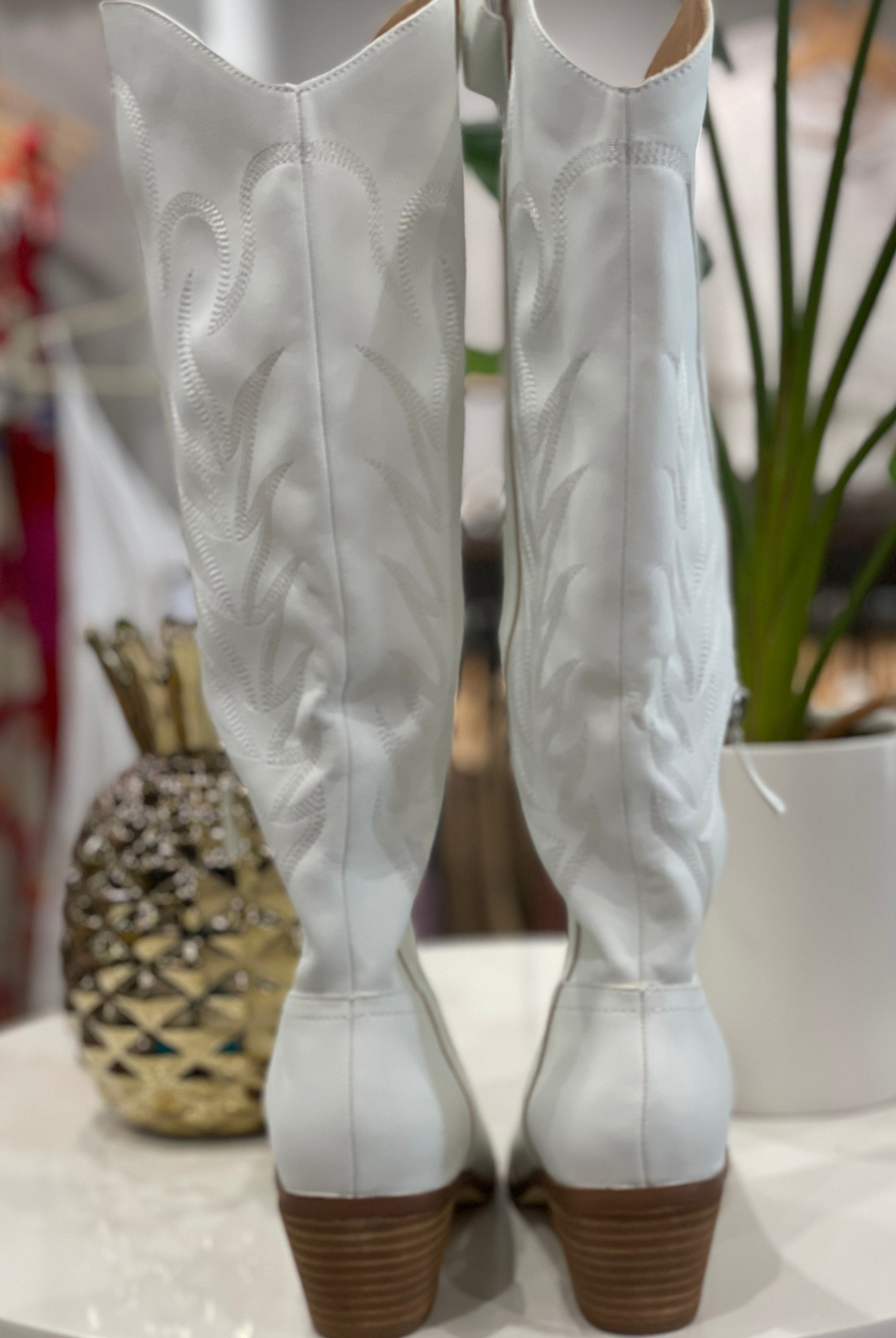 Nelly Western Boots - White-Boots-Miracle Miles- INLAY-Anna Kaytes Boutique, Women's Fashion Boutique in Grinnell, Iowa