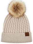 Honey Comb Pom Beanie- Multiple Options-Beanies-Hana- 2079-Anna Kaytes Boutique, Women's Fashion Boutique in Grinnell, Iowa