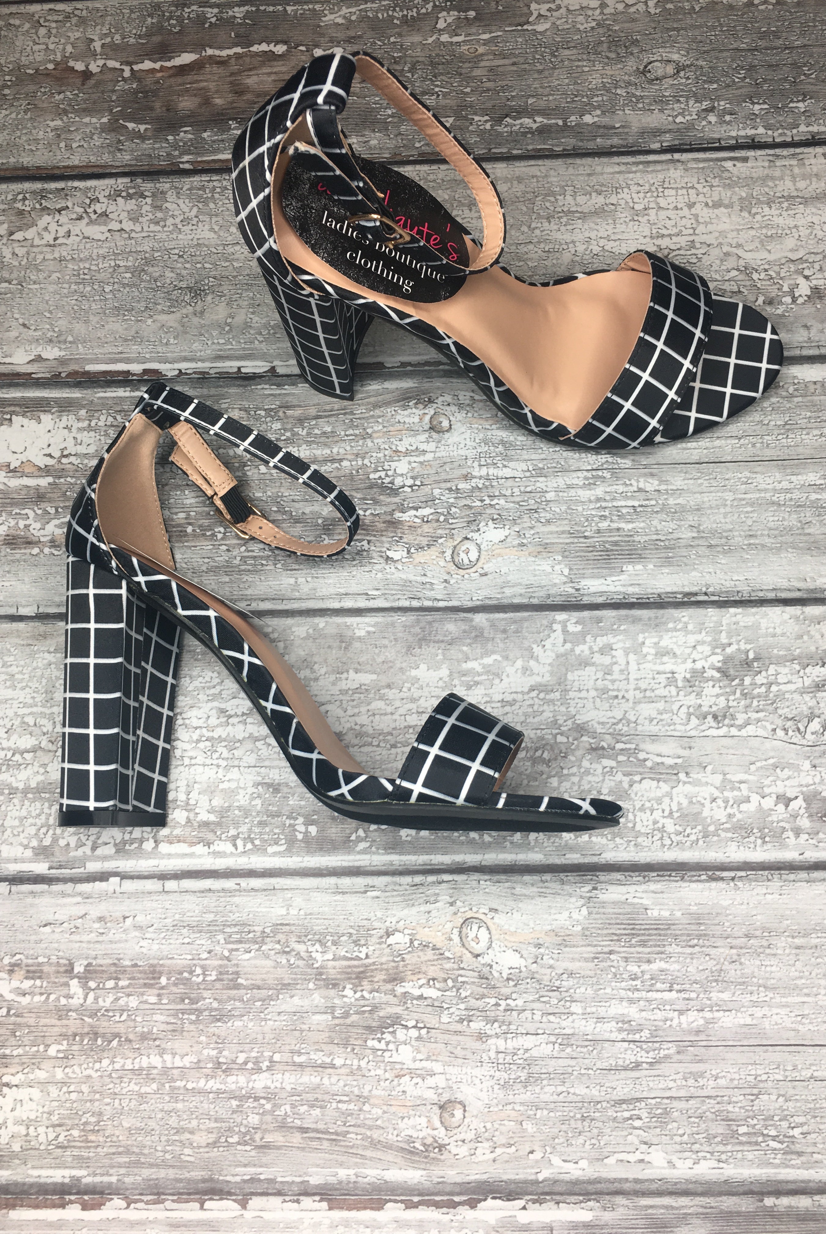 Sparks Fly Checked Heel-Heels-Anna Kaytes Boutique-Anna Kaytes Boutique, Women's Fashion Boutique in Grinnell, Iowa