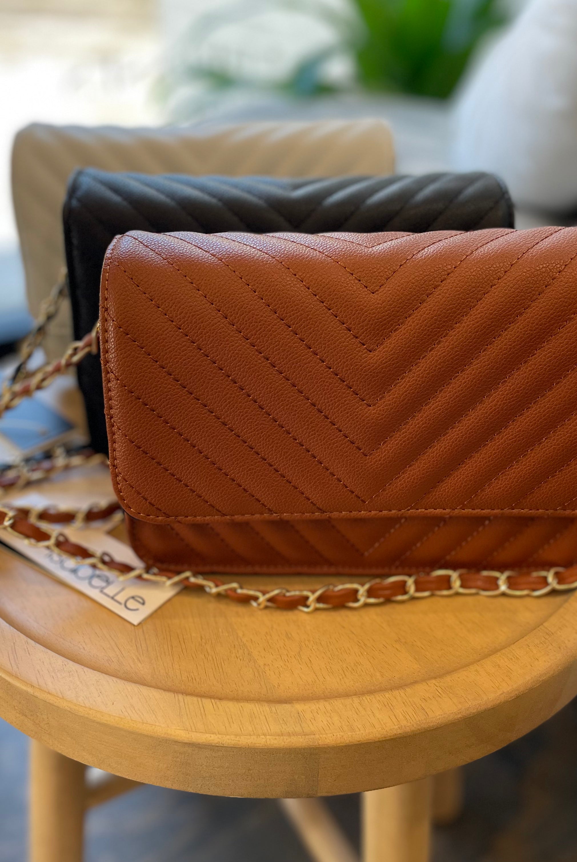 Nya Stitched Faux Leather Shoulder Bag & Wallet- Multiple Options-Handbags-Anna Kaytes Boutique-Anna Kaytes Boutique, Women's Fashion Boutique in Grinnell, Iowa