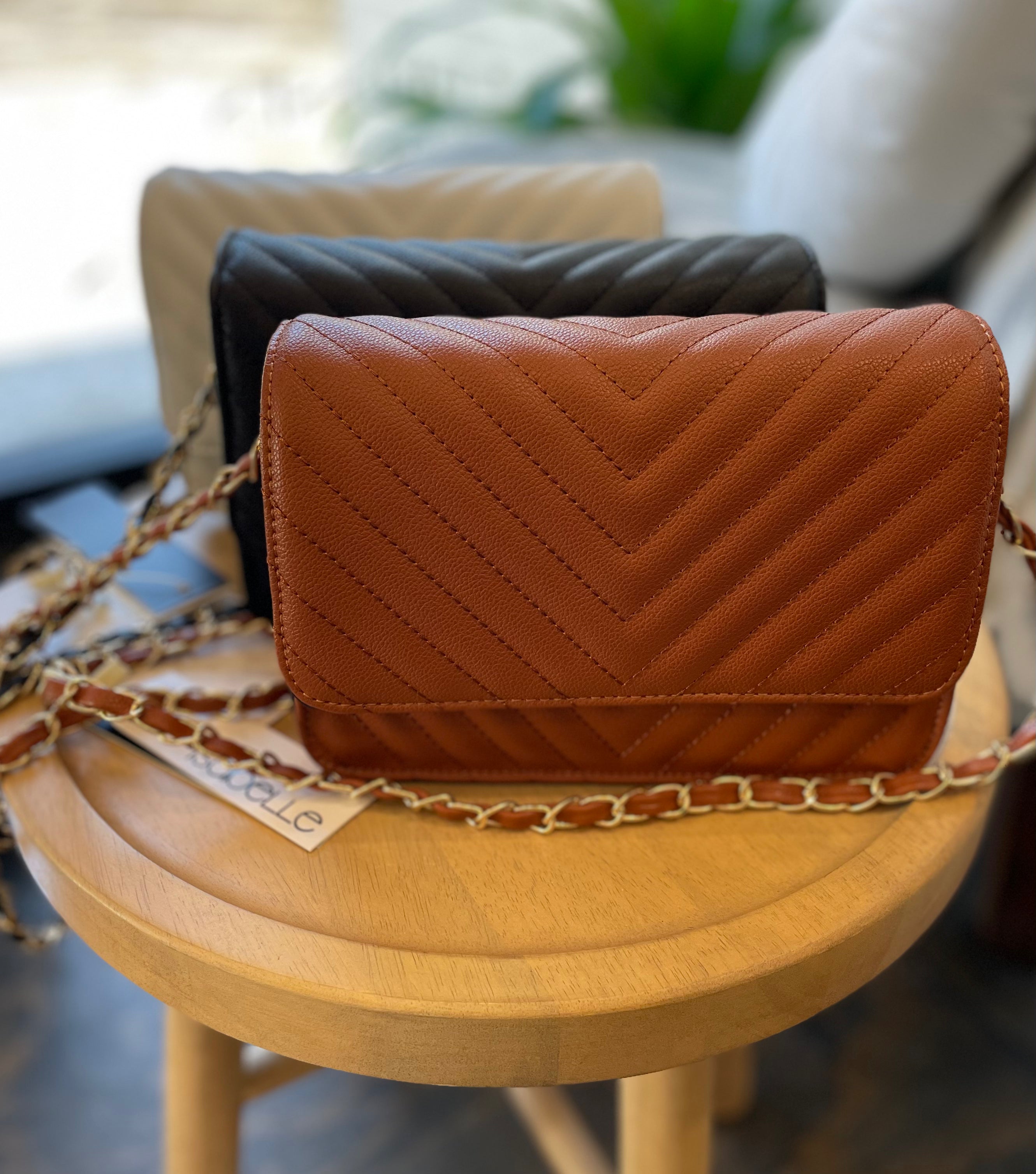 Nya Stitched Faux Leather Shoulder Bag & Wallet- Multiple Options-Handbags-Anna Kaytes Boutique-Anna Kaytes Boutique, Women's Fashion Boutique in Grinnell, Iowa