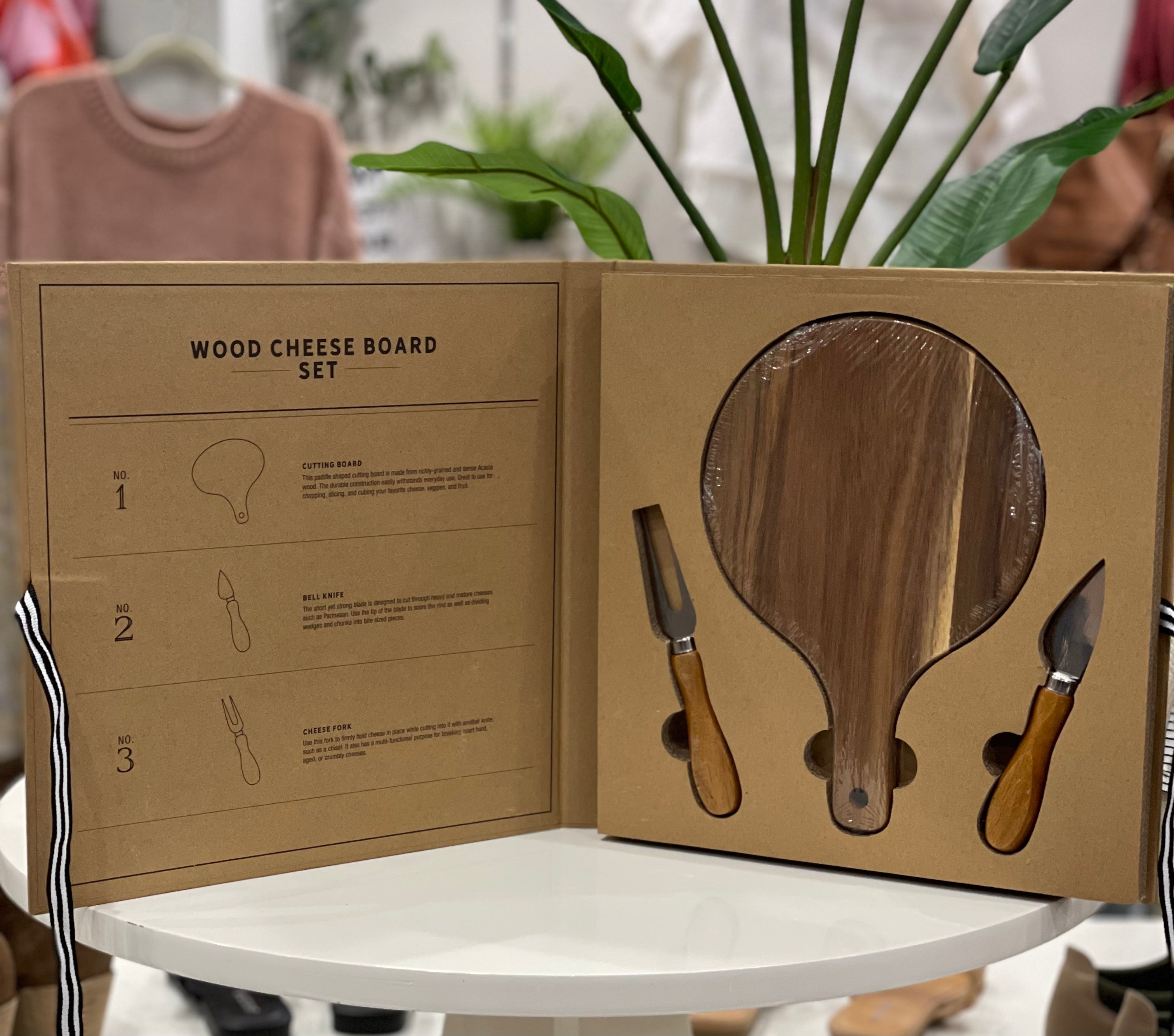 Wood Cheese Board Set-Home & Garden-Creative Brands - J2463-Anna Kaytes Boutique, Women's Fashion Boutique in Grinnell, Iowa