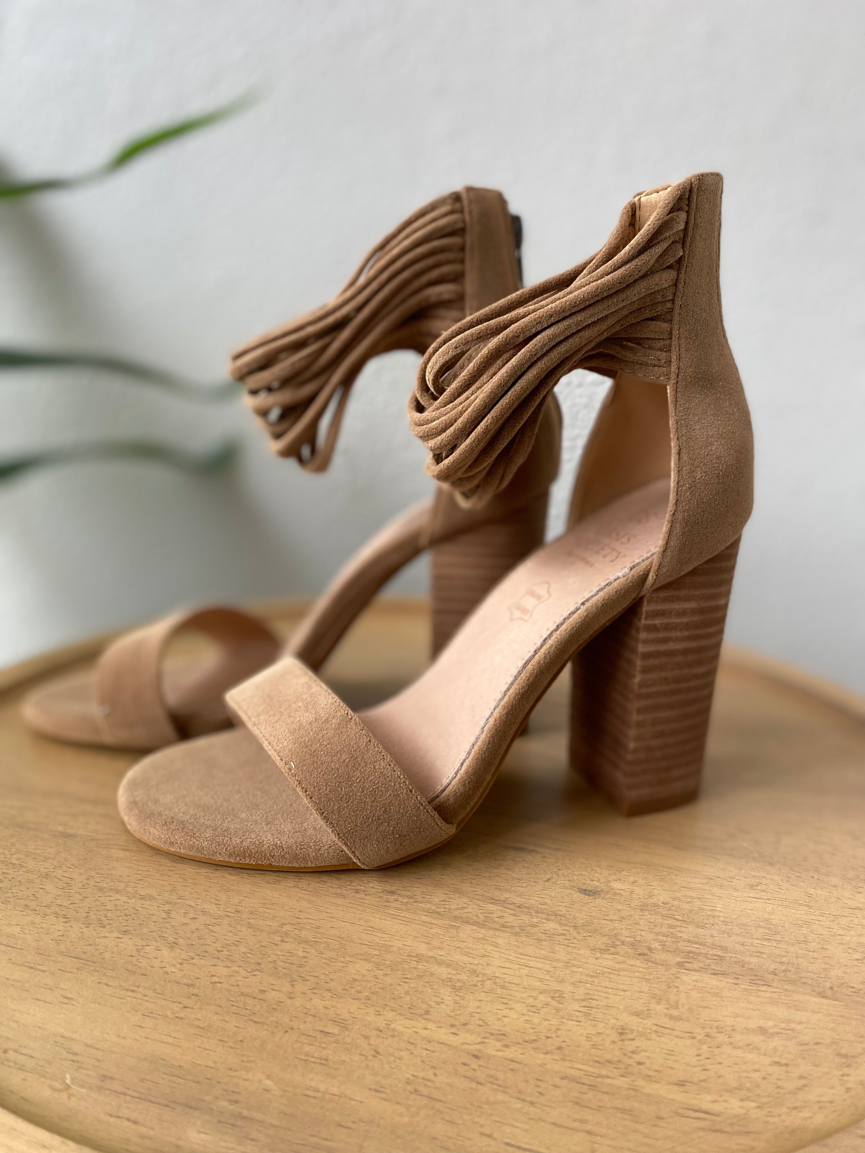 Blair Strappy Heeled Sandal- Khaki-Heels-Oasis Society-Anna Kaytes Boutique, Women's Fashion Boutique in Grinnell, Iowa